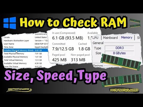 How to Check Computer RAM Size, Speed, and Type #doit_mostafa