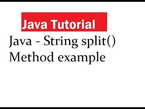 Split() String method in Java with examples