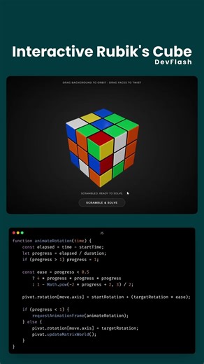Interactive Rubik's Cube with HTML, CSS y JS