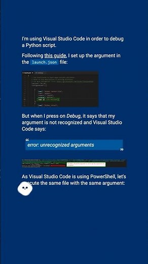 Visual Studio Code: How debug Python script with arguments #shorts