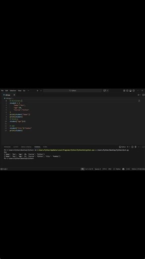 Python Dictionary Basics | Dictionary in Python for Beginners #pythonprogramming #shorts