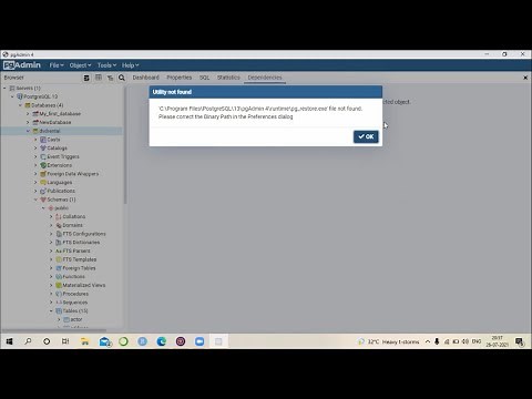 Unable to Restore/Import given Database | SQL | PostgreSQL | pgAdmin 4