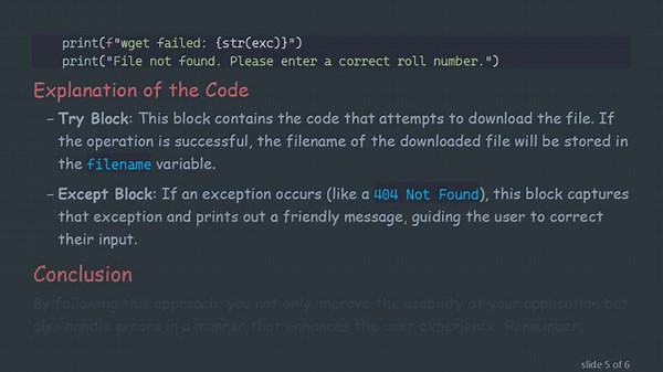 Handling 404 Not Found Errors in Python's wget Module