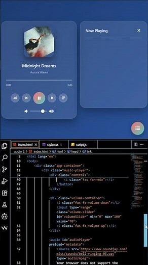 Create a Interactive Music Player UI in HTML, CSS & JavaScript ! Web Animation Tutorial