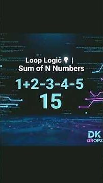 Day 7 of #100DaysOfCode | Sum of First N Numbers using Loop 💡 | DK Dropz