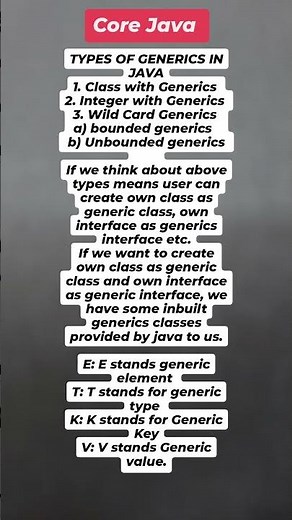 "Exploring Types of Generics in Java: Class, Interface, and Wildcard Generics Explained!"