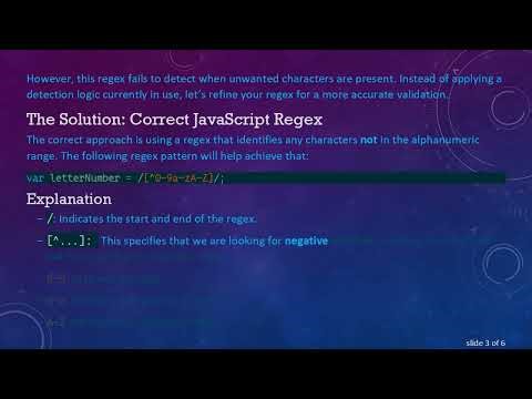 How to Use JavaScript Regex to Validate Alphanumeric User IDs