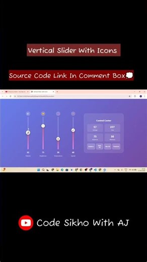 Vertical Slider with Icons That Actually Looks Modern #css #webdev #shorts Code Sikho with AJ