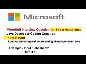Microsoft interview coding question : Longest Substring Without Repeating Characters"