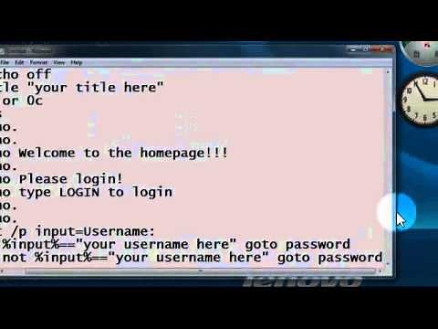 How to make a simple login batch file system in notepad
