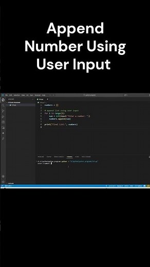 Python append() with User Input 🔥 | Dynamic List in Python