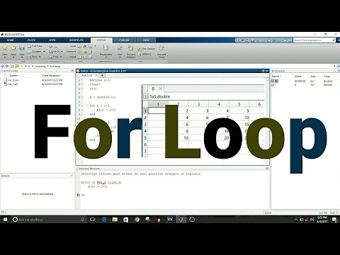 MATALAB Scripting - 2 - For Loop