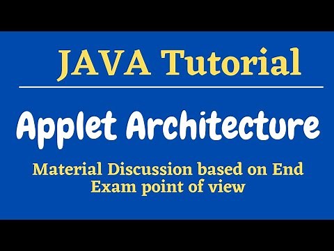 Applet Architecture || Java Tutorial for beginners