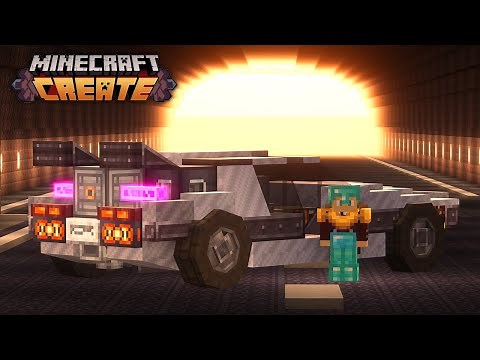 How to Build a WORKING CAR (DeLorean) in Minecraft Create Mod
