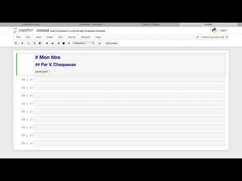 Installation et Introduction à Jupyter Notebook