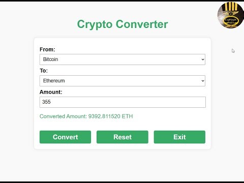 How to Create a Real-Time Exchange Rate Crypto Currency Converter With JavaScript, HTML and CSS