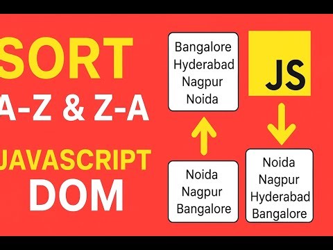 Sort City Names A-Z & Z-A using JavaScript | DOM Mini Project for Beginners