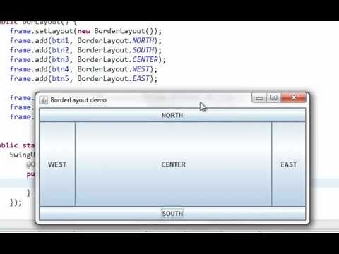 Java swing GUI tutorial #15: BorderLayout