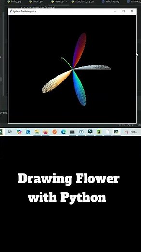 Lets draw flower with python 🙂 #python #shorts #trending