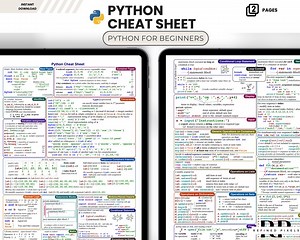 Python Cheat Sheet Template Python for Beginners Data Type Coding Functions Python 3 Programming Language Python Cheat Sheet Printable PDF - Etsy UK