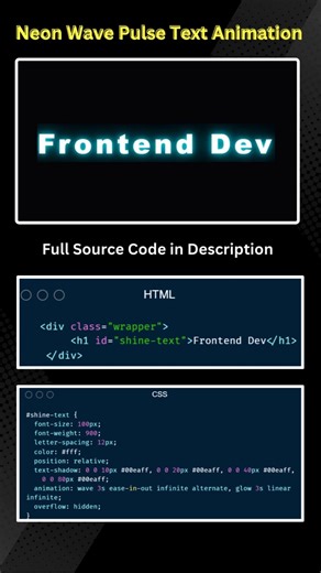 Neon Wave Text Animation ✨ | HTML CSS JavaScript Typing Effect