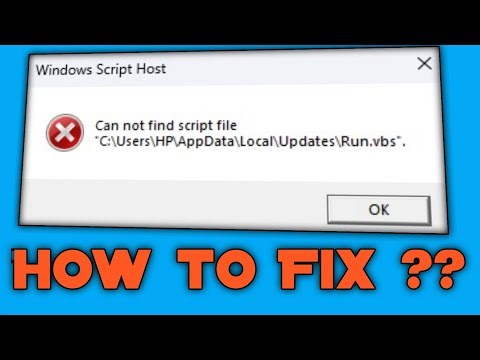 Can not find script file Error solved || Run.vbs error || Windows error