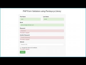 PHP Form Validation using Parsley.js Library