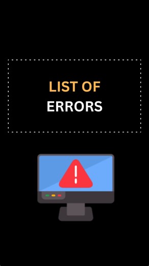 Common Computer Errors You Should Know! ⚠️💻 Here’s a quick list of the most common errors and what they mean! Stay informed, stay error-free! 🚫✨ 💬 Comment below: Which error have you faced the most? #ComputerErrors #ErrorCodes #TechTips #ComputerKnowledge #ITSupport #SystemErrors #TechSolutions #Troubleshooting #ComputerTipsAndTricks #ErrorFixing #TechHelp #DigitalLearning #ComputerNetworking #WindowsTips #TechLife | Computer Hardware Software & Networking