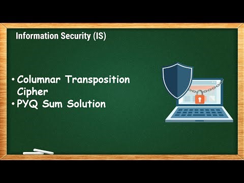 Columnar Transposition Cipher and PYQ Sum Solution | IS - 1.11