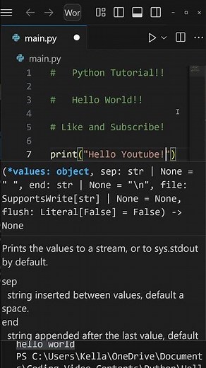 Python Hello World Tutorial!