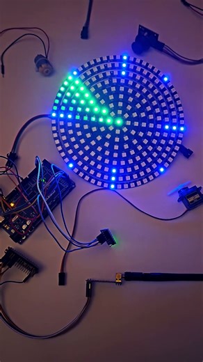 Arduino Mega LED RADAR SWEEP with Intruder! #arduino #radar #mechatronics #arduinoproject