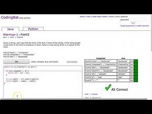 Codingbat - front3 (Java)
