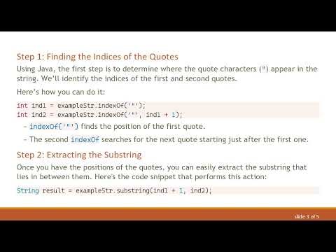 How to Print a Substring Between Quotes in a String in Java