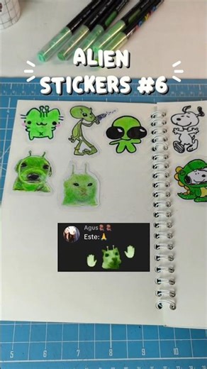alien stickers parte 6#cat #alien #sticker #diy #memes