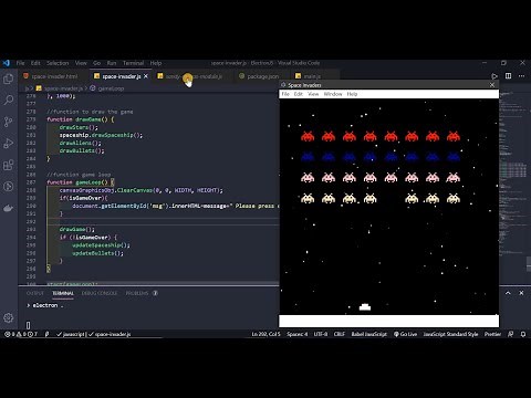 Space Invaders | JavaScript Games | Electron JS | Canvas