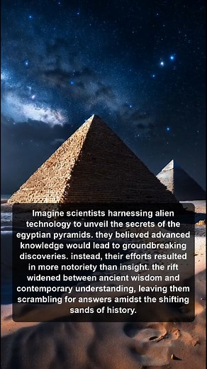 Scientists believed alien technology would reveal the Egyptian pyramids' mysteries, but instead, they faced notoriety, highlighting the gap between ancient wisdom and modern understanding amid historical enigmas. | Pulse Shift