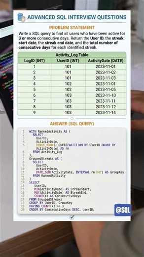 Advance SQL INTERVIEW questions 16