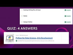 Python for Data Science, AI & Development IBM Skills Network | Week 4 Quiz answer | Coursera