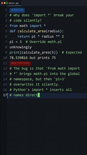 Your Python Is Too Slow: Why does 'import *' break your code silently? #coding #programming #python