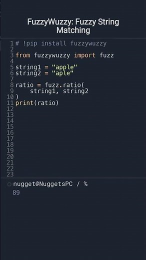 FuzzyWuzzy: Fuzzy String Matching in #Python | #DevNuggets