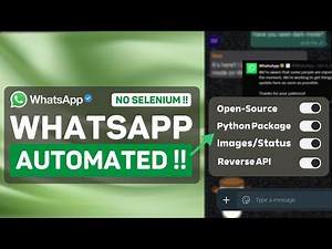 WhatsApp Automation API - First Python Package to Control WhatsApp Without Scraping || No Selenium