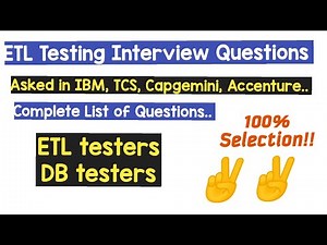 ETL Testing Interview Question - Part 1 #etltesting ‪@testerhoon28‬