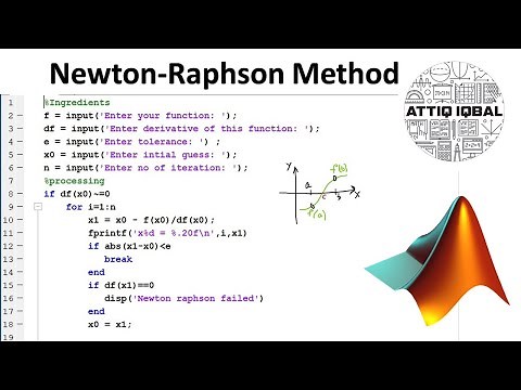 Newton-Raphson Method with MATLAB code