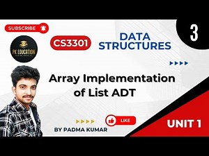 1.3 Array implementation of List ADT | Data Structures | CS3301 | Anna university R2021 in Tamil