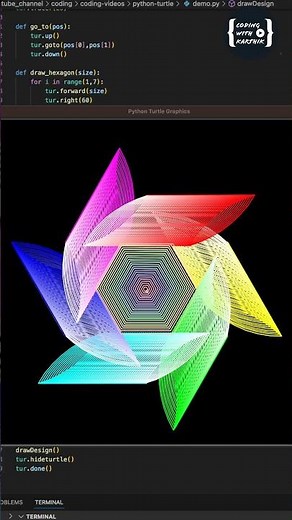 Python Turtle Amazing rotational graphics - Python Turtle graphics 37 - New Shorts | Latest 2024