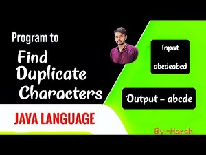 Java Program To Find Duplicate Characters In String || By Harsh