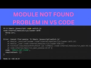 Module not found problem in vs code || In terminal showing module not found || fix problem