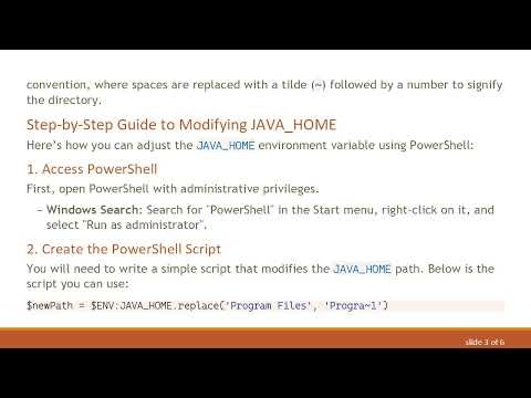 Modify the JAVA_HOME Path in PowerShell to Eliminate Spaces