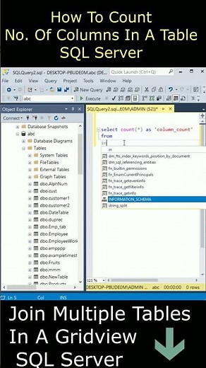 How To Count Number Of Columns In A Table SQL Server