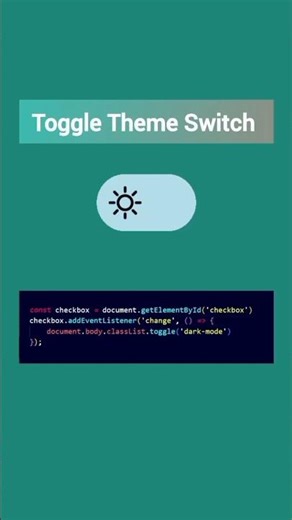 Toggle Button With HTML , CSS and JavaScript #html #css #toggleswitch